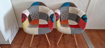 2x patchwork stoelen - setprijs 25eu beschikbaar voor biedingen