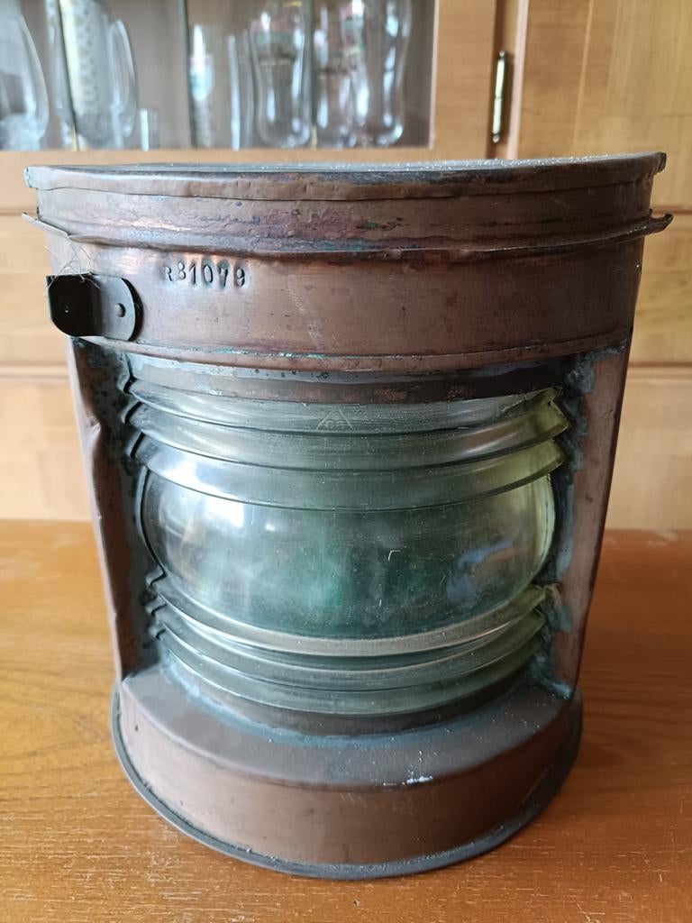 Antieke Koperen Scheepslamp - Maritieme Decoratie, Ophalen
