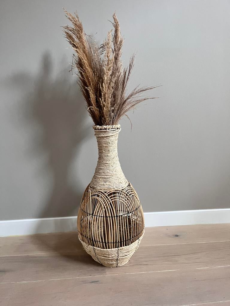 Rotan vaas met droogbloemen, Ophalen, Overige materialen, Overige kleuren, 50 tot 75 cm