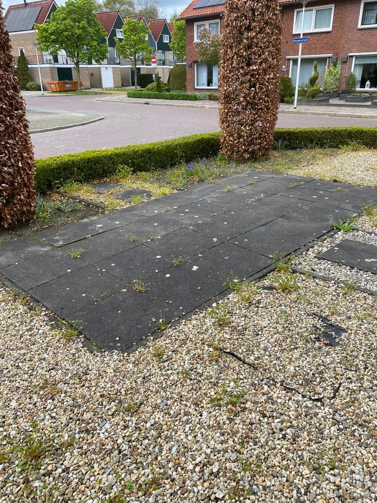 Betontegels 50x50 antraciet, Tuin en Terras, Tegels en Klinkers, Ophalen, Gebruikt, 5 tot 10 m², Beton