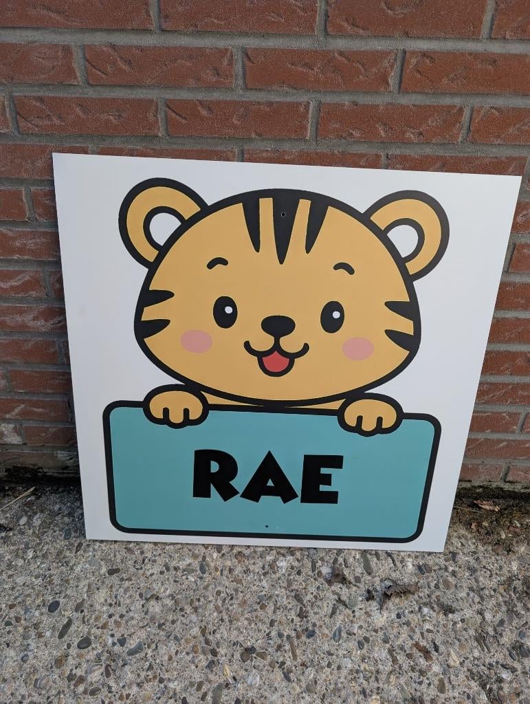 Geboortebord / Ooievaar Tijger, Ophalen, Zo goed als nieuw, Geboortebord