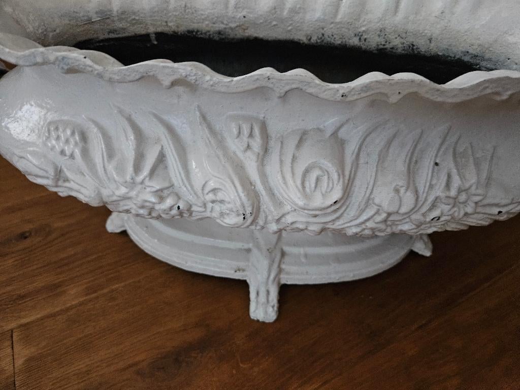 bloempot gietijzer, Tuin en Terras, Bloempotten, Ophalen, Gebruikt, Binnen, Metaal