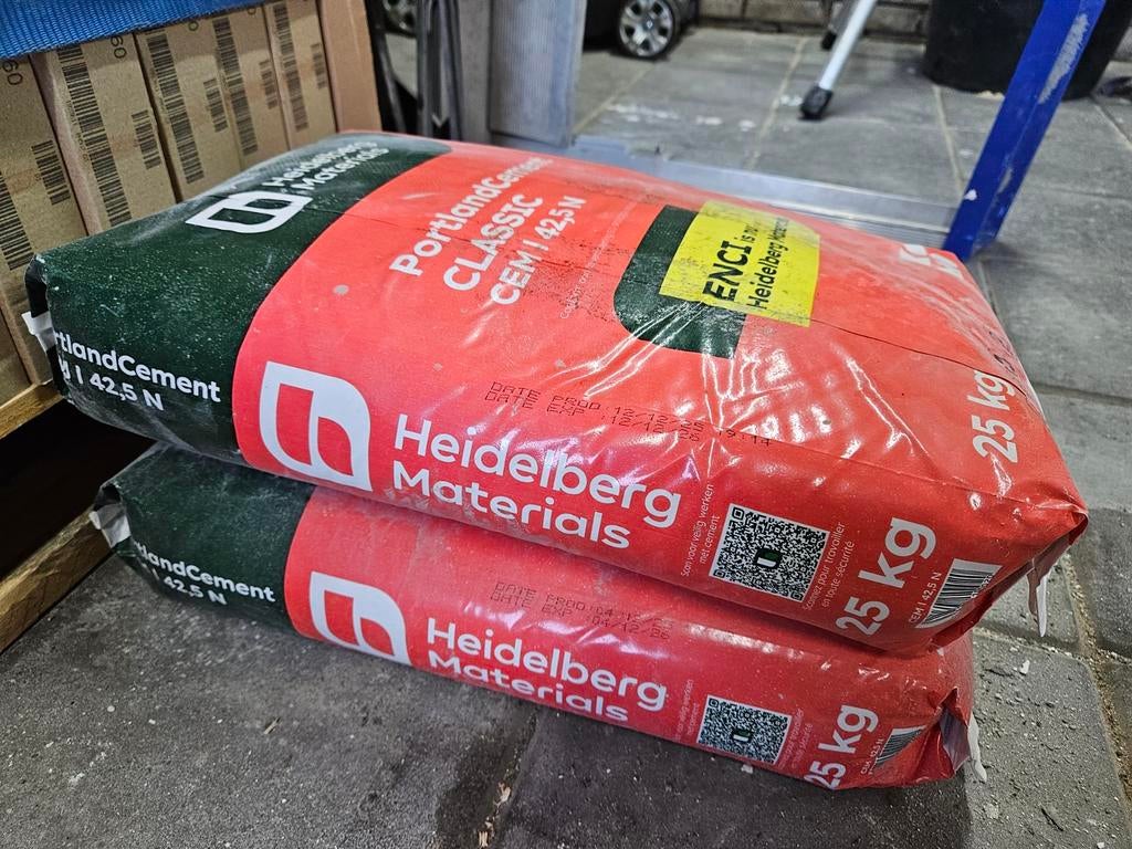 Twee zakken Portlandcement Classic CEM I 42,5 N, Ophalen, Nieuw