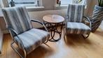 Twee fauteuils, Huis en Inrichting, Fauteuils, Ophalen, Gebruikt, Leer, Kan met meerdere stijlen gecombineerd worden.