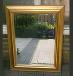 Grote goudkleurige spiegel met facet geslepen glas, Ophalen, Rechthoekig, 50 tot 75 cm, Minder dan 100 cm