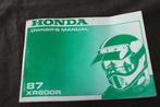 Honda XR600R 1987 motorcycle owner's manual XR 600 R, Motoren, Ophalen of Verzenden, Honda