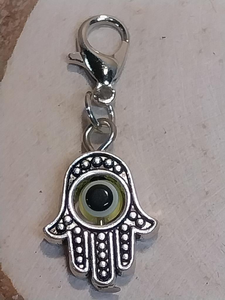 hangertje-bedel hand van Fatima geel oogje, Ophalen of Verzenden, Nieuw, Overige materialen, Overige merken