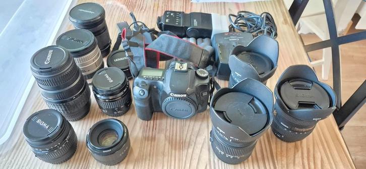 Canon EOS 40D met diverse (Sigma) lenzen, Audio, Tv en Foto, Fotocamera's Digitaal, Gebruikt, Spiegelreflex, Canon, Geen optische zoom