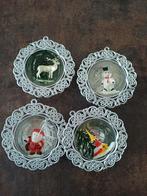 Oude diorama kerstballen 4 stuks, Diversen, Kerst, Ophalen of Verzenden