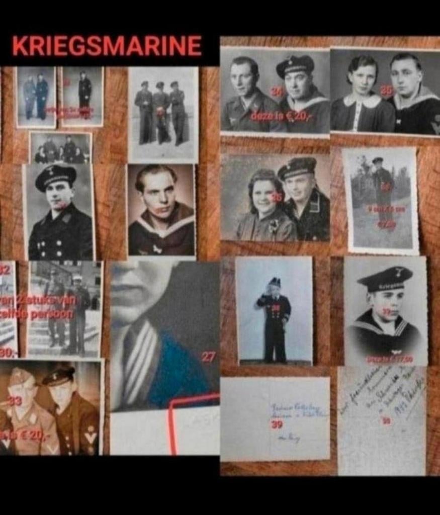 Verzameling 4 - foto Duits WW2 Kriegsmarine WK2 matroos WO2, Verzamelen, Militaria | Tweede Wereldoorlog, Ophalen of Verzenden