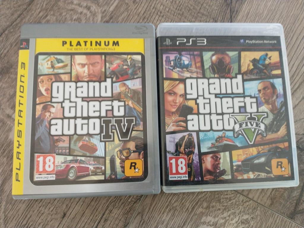 Grand Theft Auto IV & V PS3 - Platinum Edition, Spelcomputers en Games, Avontuur en Actie, Online, Gebruikt, Vanaf 18 jaar