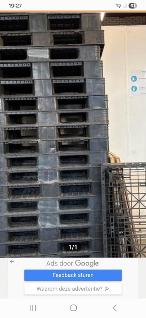 Gevraagd gratis kunstof pallets, Doe-het-zelf en Verbouw, Kratten en Dozen, Ophalen, 100 cm of meer, 60 cm of meer, Overige typen