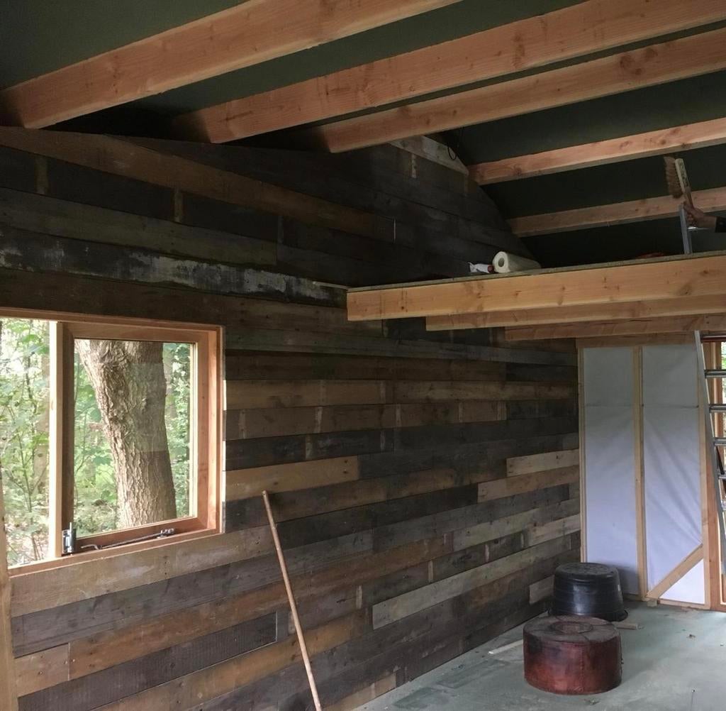 Oud hout sloophout planken barnwood  old oak stijl, Ophalen, Zo goed als nieuw