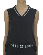 High Use Tech donkerblauwe top met witte bies, D36, Kleding | Dames, Ophalen of Verzenden, Zo goed als nieuw, High Use, Blauw