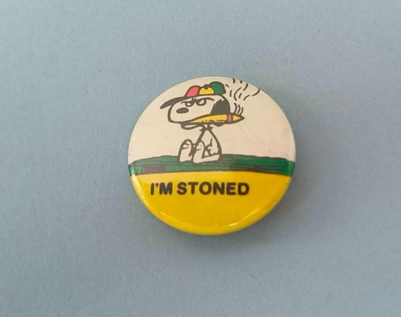 I'm stoned button, Ophalen of Verzenden, Zo goed als nieuw, Overige onderwerpen, Button