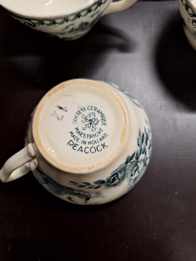 Servies societe ceramique maestricht Peacock, Antiek en Kunst, Ophalen
