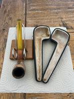 Antieke rookpijp Meerschuim met foedraal, Ophalen of Verzenden