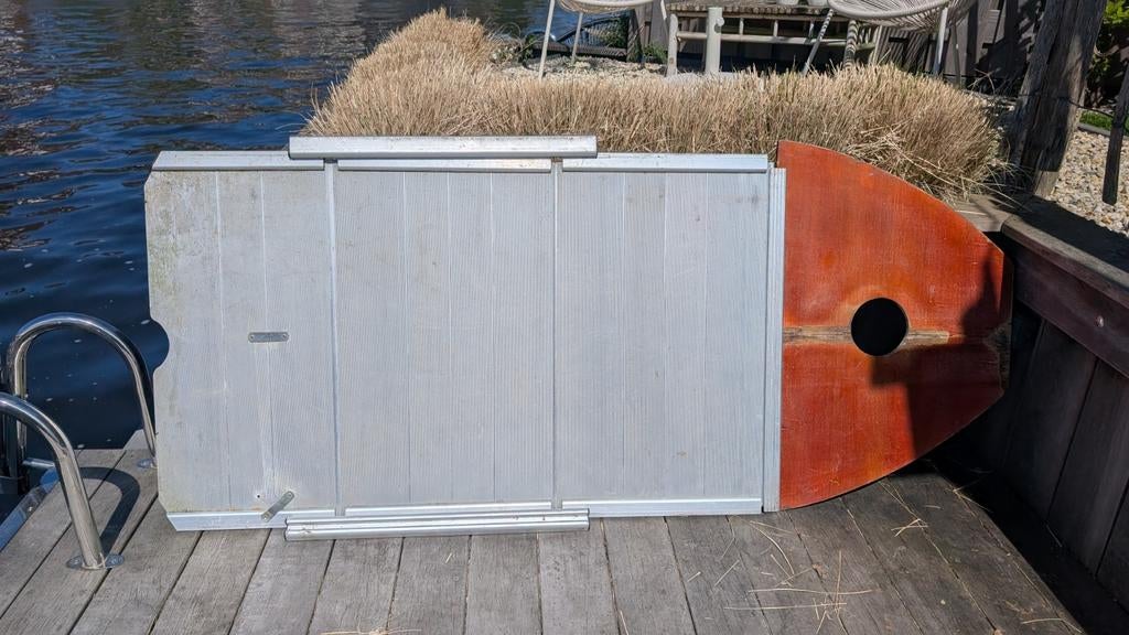 Aluminium/houten bodem voor opblaasboot/zodiac, Watersport en Boten, Bootonderdelen, Ophalen, Gebruikt, Overige typen, Motorboot