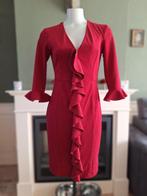 Rinascimento rood ruches jurk S 36, Kleding | Dames, Jurken, Maat 38/40 (M), Verzenden, Rinascimento, Zo goed als nieuw