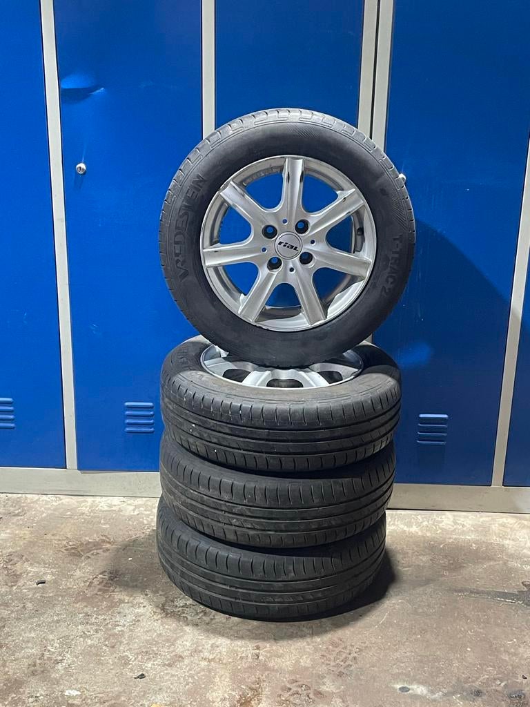 Set velgen 4x100 met banden voor Aygo/C1/107, Auto-onderdelen, Banden en Velgen, Ophalen, 14 inch, Gebruikt, 175 mm