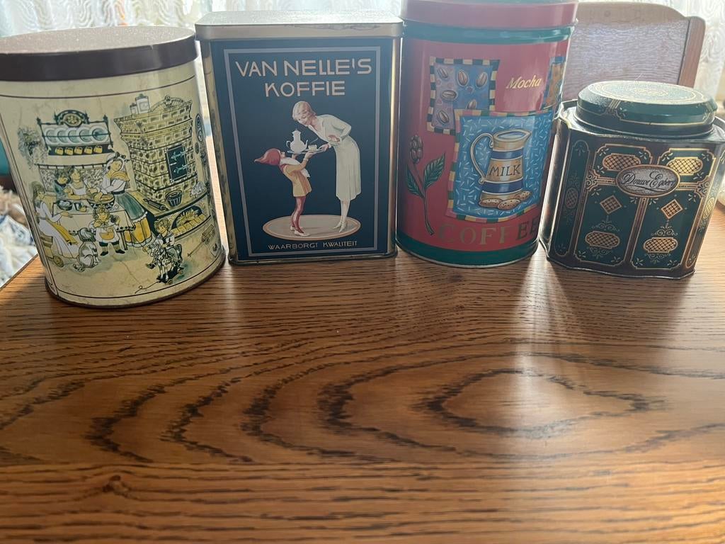 Blikken oud oa koffie, Verzamelen, Ophalen, Zo goed als nieuw, Koffie