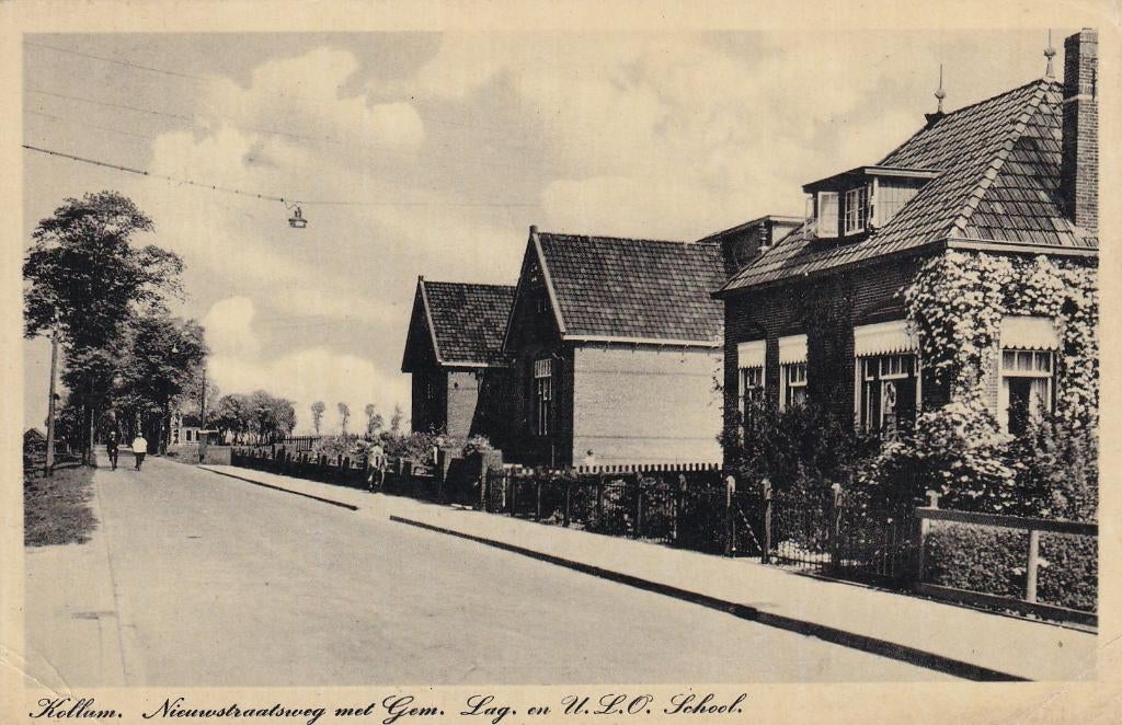 Kollum, School., Verzenden, 1920 tot 1940, Gelopen, Friesland
