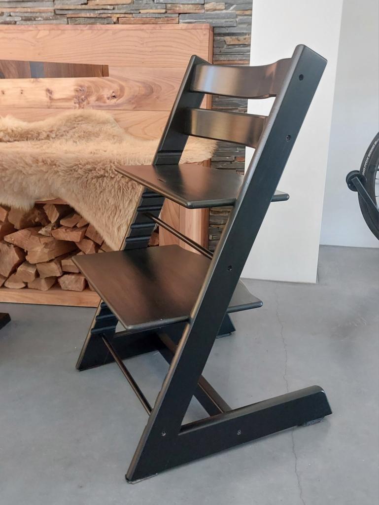 Stokke Tripp Trapp stoel, zwart, refurbished, nieuw m, Ophalen, Meegroeistoel