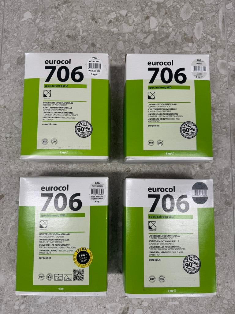 Eurocol 706 voegsel speciaalvoeg diverse kleuren, Doe-het-zelf en Verbouw, Tegels, Ophalen, Overige typen, Nieuw, Minder dan 20 cm