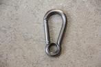 Karabijnhaak met dicht oog. Inox. Nieuw., Ophalen of Verzenden, Nieuw