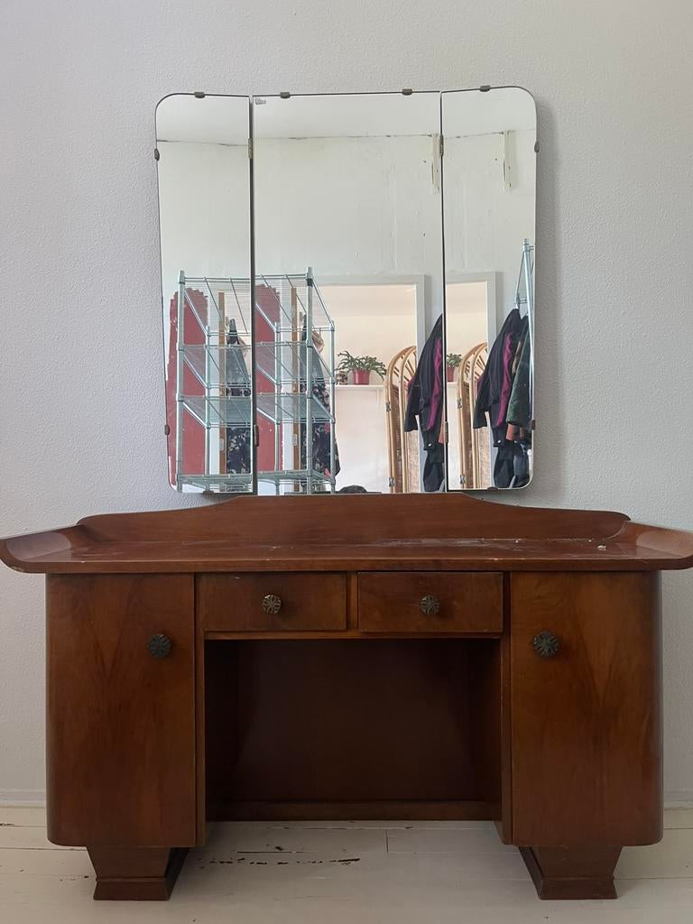 Vintage kaptafel, Ophalen, Gebruikt, 100 tot 150 cm, 100 tot 150 cm