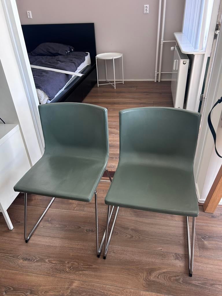IKEA Bernhard 2x leren eetkamerstoelen, Ophalen, Twee, Overige kleuren, Zo goed als nieuw