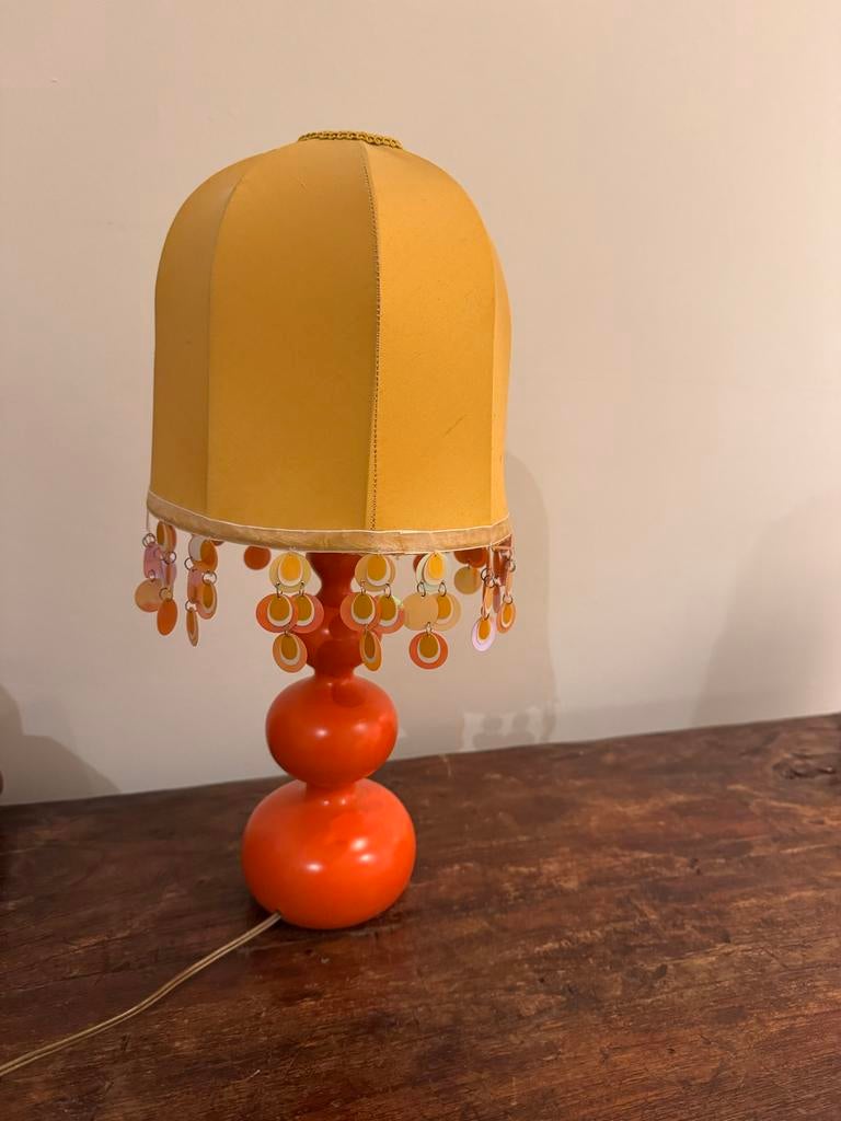 Vintage lamp, oranje, uniek, Ophalen of Verzenden