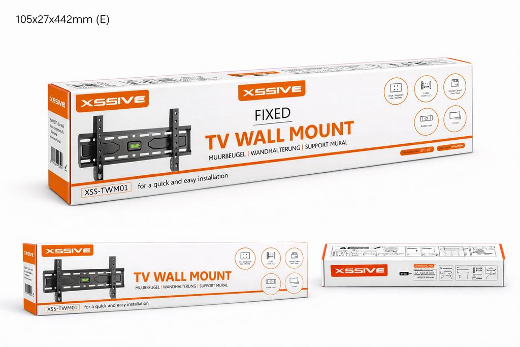 Xssive TV Beugel Muur 32-75 inch - Vaste TV Muurbeugel, Xssive, Nieuw, Ophalen of Verzenden, Xssive