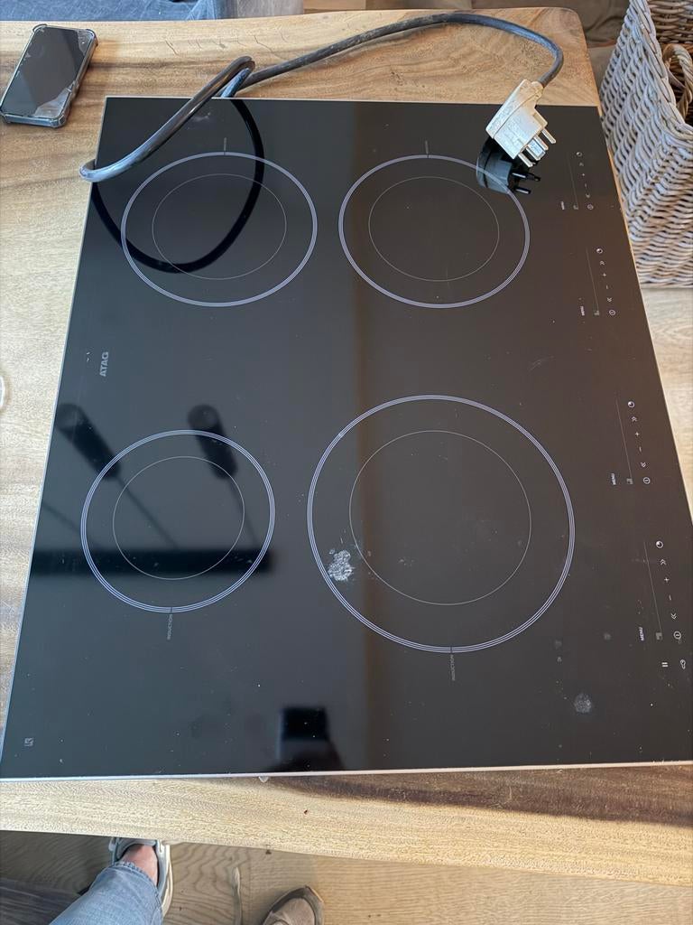 Atag Elektrische Kookplaat - Opbouw, Witgoed en Apparatuur, Kookplaten, Gebruikt, Vrijstaand, Elektrisch, 4 kookzones