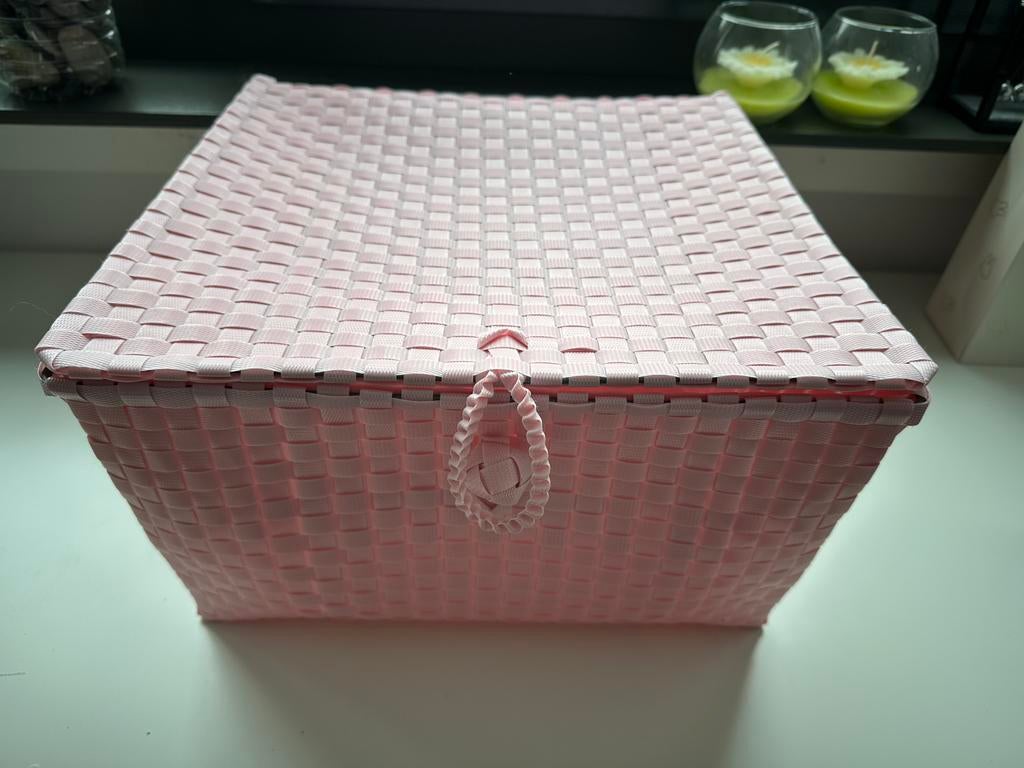 Handed by - lichtroze mand 35x35, Ophalen, 50 tot 100 cm, Zo goed als nieuw, Minder dan 50 cm