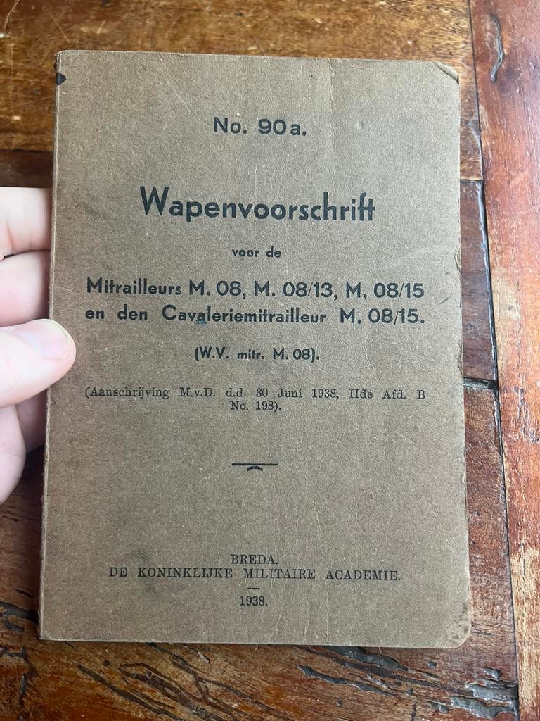 Nederlands voor 1940 mobilisatie voorschrift Schwarzlose, Verzamelen, Ophalen of Verzenden, Nederland