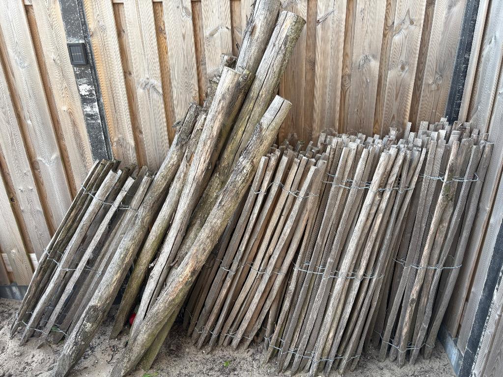 Frans schapenhek 120cm hoog, inclusief palen, Tuin en Terras, Tuinhekken en Hekwerk, Ophalen, Gebruikt, Hout, Tuinhek