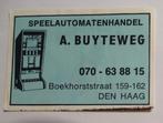 Speelautomatenhandel   A. BUYTEWEG   Boekhorststr   DEN HAAG, Verzenden, Zo goed als nieuw, Luciferdoosjes of -merken