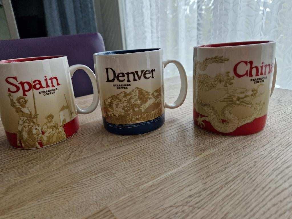 Starbucks set 3 mokken, Ophalen of Verzenden, Zo goed als nieuw, Overige typen