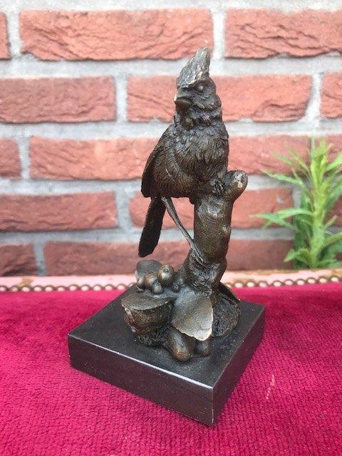 levensecht bronzen beeldje van een kardinaalvogel, Antiek en Kunst, Antiek | Koper en Brons, Ophalen of Verzenden, Brons