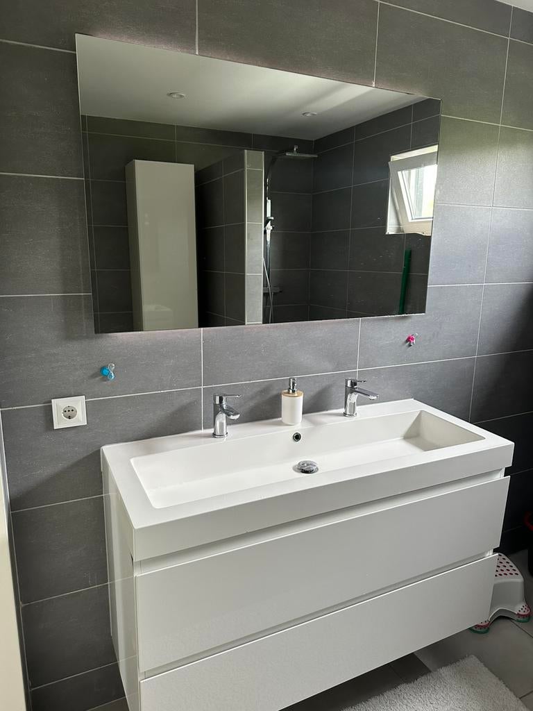 Badkamer meubel + spiegel me verlichting, Ophalen, Zo goed als nieuw, 25 tot 50 cm, Minder dan 100 cm