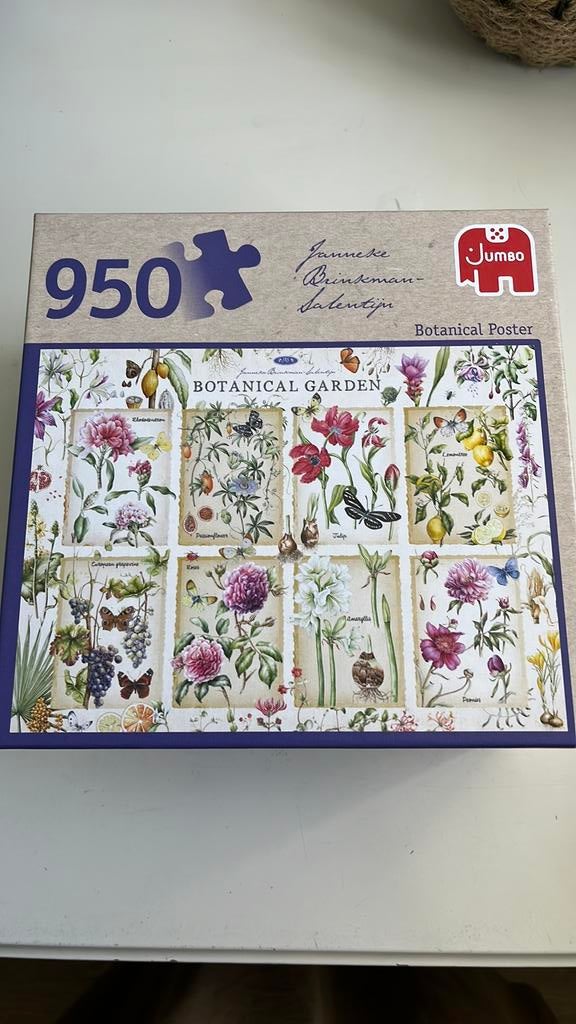Jumbo puzzel 950 st botanical poster, Ophalen of Verzenden, 500 t/m 1500 stukjes, Zo goed als nieuw