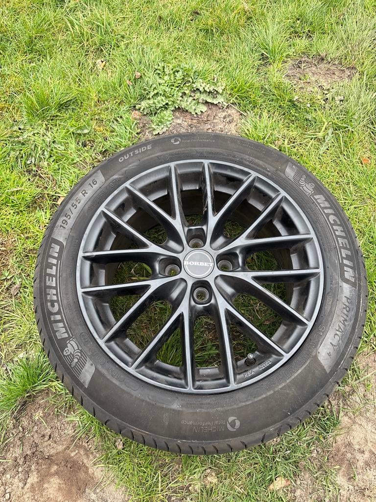 Borbet velgen met Michelin banden 16 inch 4x100, Auto-onderdelen, Banden en Velgen, Ophalen, Gebruikt, 16 inch, Banden en Velgen