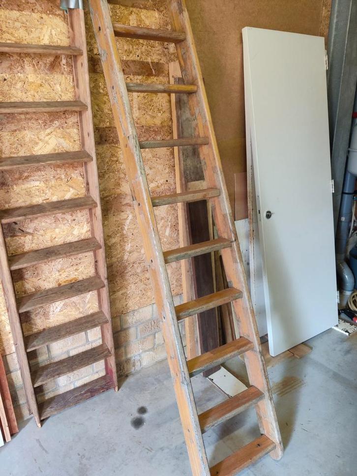 Eikenhouten trap, Doe-het-zelf en Verbouw, Ladders en Trappen, Gebruikt, Trap, 2 tot 4 meter, Ophalen