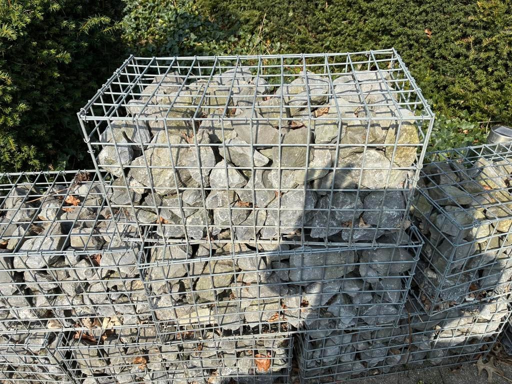 Schanskorven / steenkorven gevuld met stenen – 11,5 stuks, Ophalen of Verzenden, Zo goed als nieuw, IJzer, Minder dan 3 meter