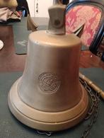 Antieke Messing Scheepsbel met Anker en Klepel, Ophalen of Verzenden