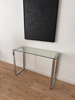 Elegante glazen sidetable - Krasvrij, Huis en Inrichting, Tafels | Sidetables, Ophalen, 100 tot 150 cm, Glas, Zo goed als nieuw