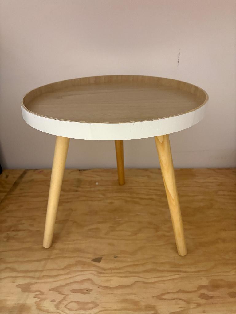 WOOOD Sasha Bijzettafel - MDF - Naturel - 41x41x40.5, 50 tot 100 cm, Verzenden, Woood, Rond