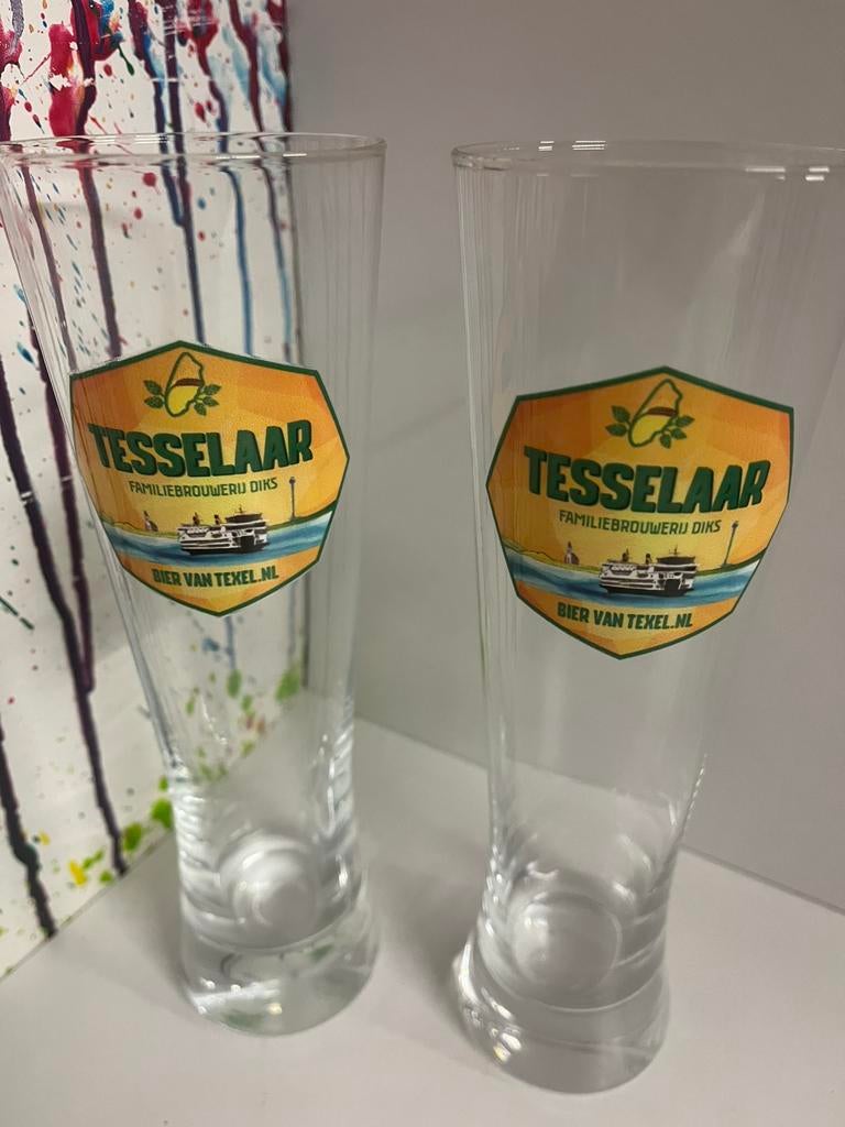 Tesselaar bierglazen set van 2 glazen, Ophalen of Verzenden, Nieuw, Glas of Glazen, Overige merken