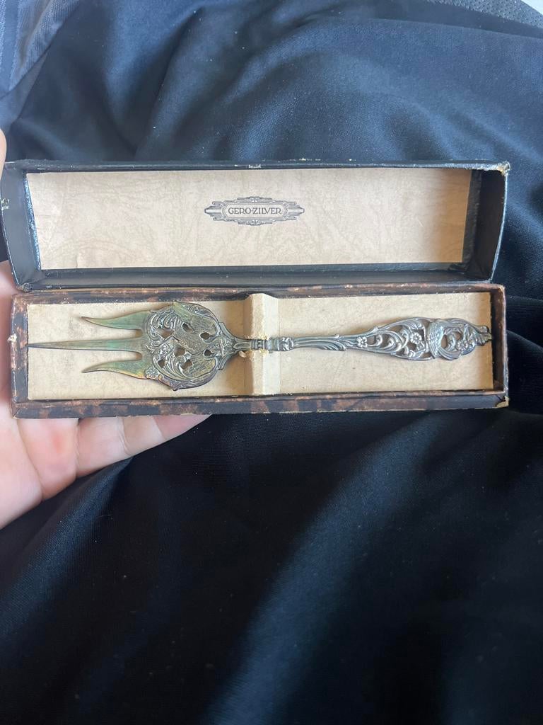 Gero Zilver Verzilverd Bestek Vork, Antiek en Kunst, Antiek | Bestek, Ophalen of Verzenden